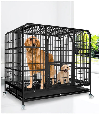 Dog Cage Small Medium Large Dog Square Tube Dog Cage Bold Iron Pet Dog Dog Cage Dog House Teddy Golden Retriever Supplies