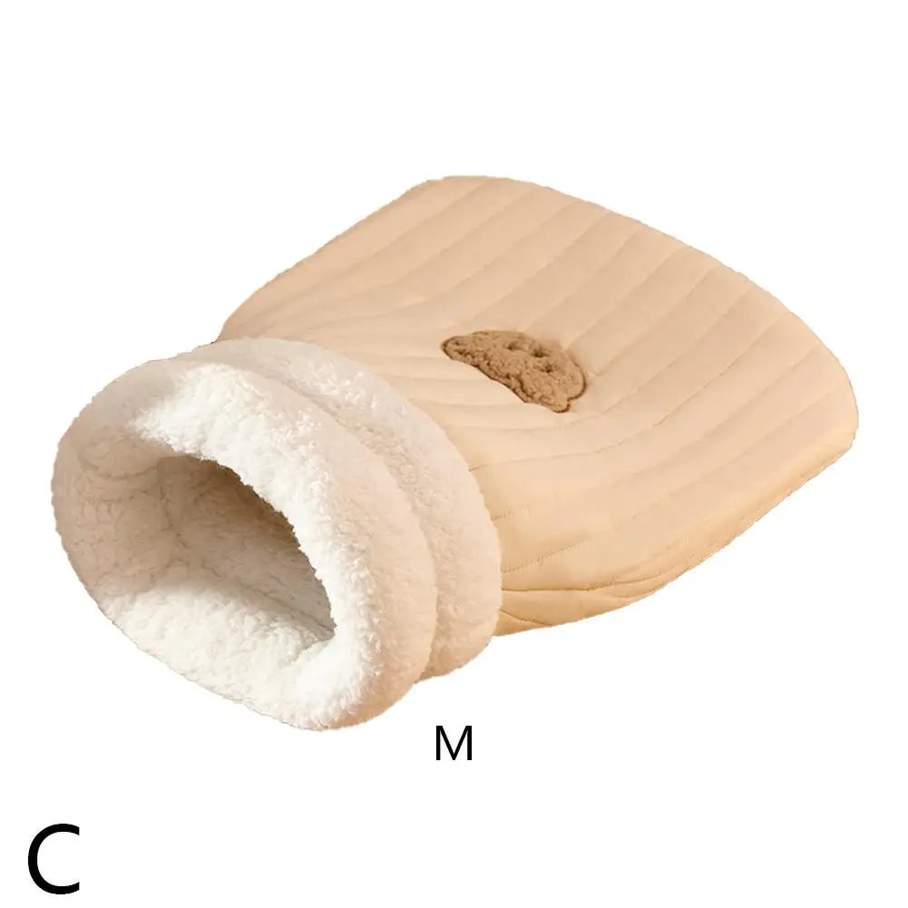 New Creative Pocket Cat Nest Semi-enclosed Pet Sleeping Bag Lambswool PP Cotton Warm And Comfortable Cat Sleeping 44/54cm Bag