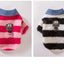 Velvet Warm Pet Cat Sweatshirts Chihuahua Half Sleeve Denim Collar Designer Striped Puppy Winter Clothes Soft Overalls for Yorks