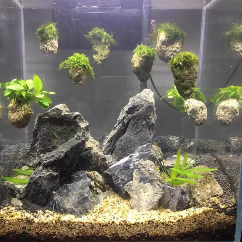 Natural Unique Shape Aquarium Fish Tank Floating Rock Stone Suspended Stone Floating Pumice Decor Rock Ornament Decorations