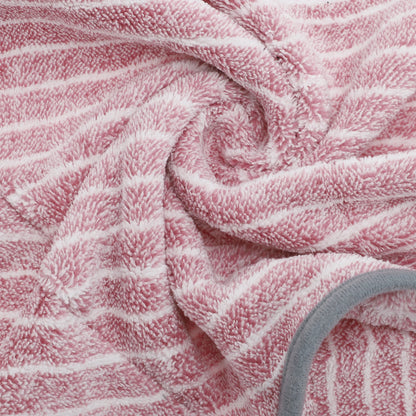UXCELL Dog Bathrobe Pet Hooded Drawstring Towel Casual Striped Soft Dog Bath Towel Absorbent Dog Coral Fleece Coat Bath Robe