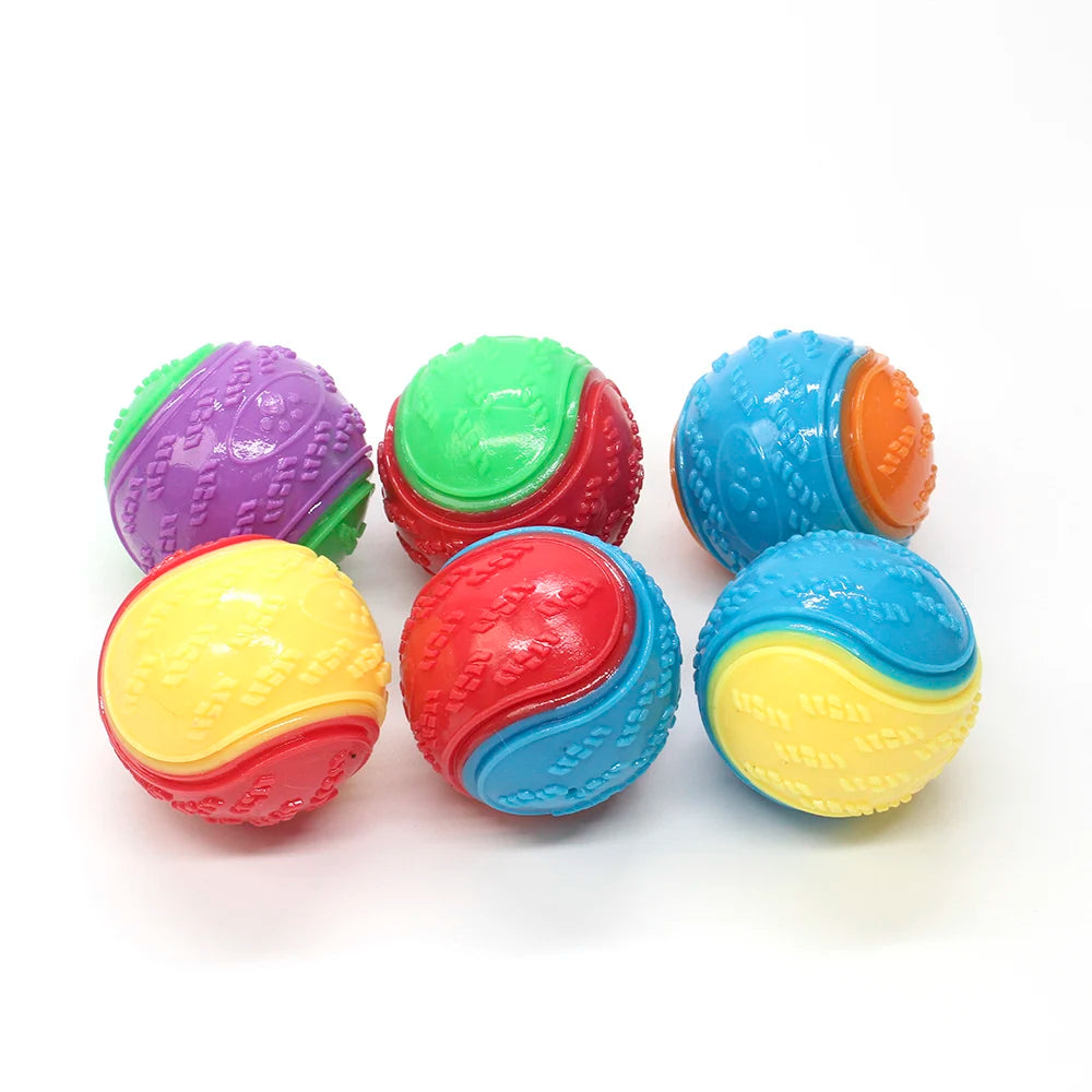 Pet Dog Toy Interactive Rubber Squeaky Ball Dog Toy Bite-resistant High Bounce Puppy Ball Interactive Playing for Dogs Toys