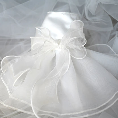 White Dog Wedding Dress Bridal Wedding Costume Puppy Princess Dresses for Small Dogs Luxury Dog Clothes Pomeranian Chihuahua