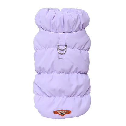 Winter Dog Down Jacket for Small Medium Dogs, Thicken Warm Puppy Puffer Jacket Turtleneck Padded Coat Cold Weather Dog Clothes