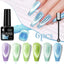 6pc Glitter Cat Magnetic Nail Gel Polish Set Cat Eye Holographic Reflective Semi Permanent UV Gel Soak Off Sparkling Nail Art
