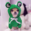 Funny Pet Clothes Cute Green Little Frog Dog And Cat Small Dog Autumn And Winter Sweatshirt Plush Outdoor Fashion Cotton Jacket