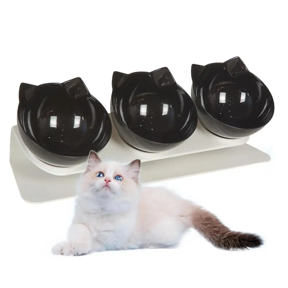 Dog Bowls Elevated Anti-Vomit Tilted Water And Food Feeder With 3 Dishes Pet Feeding Accessories For Cat And Dog Bowls For Dry
