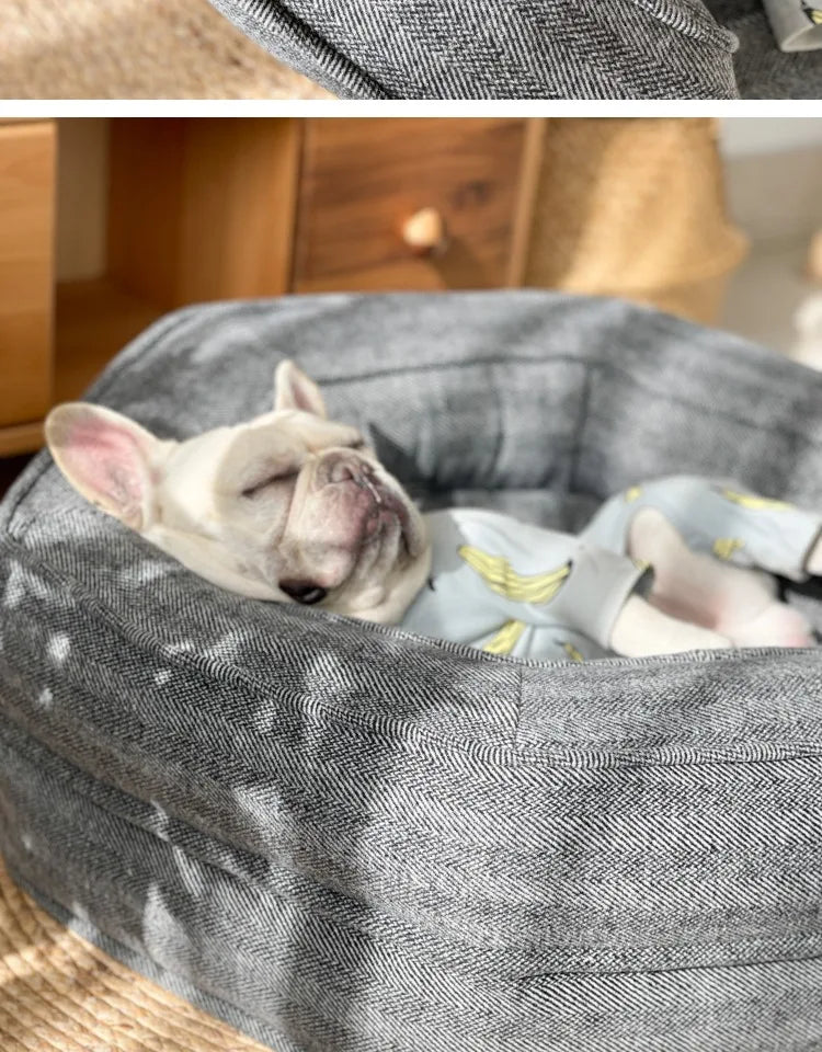 Deep sleep hexagonal dog sofa French fighting kennel dog bed fully removable and washable pet bed thick warm dog cushion