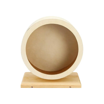 Hamster Running Wheel Golden Bear Mute Wooden Belt Bracket With Cork Pad Roller Sports Golden Bear Landscaping Pet Supplies