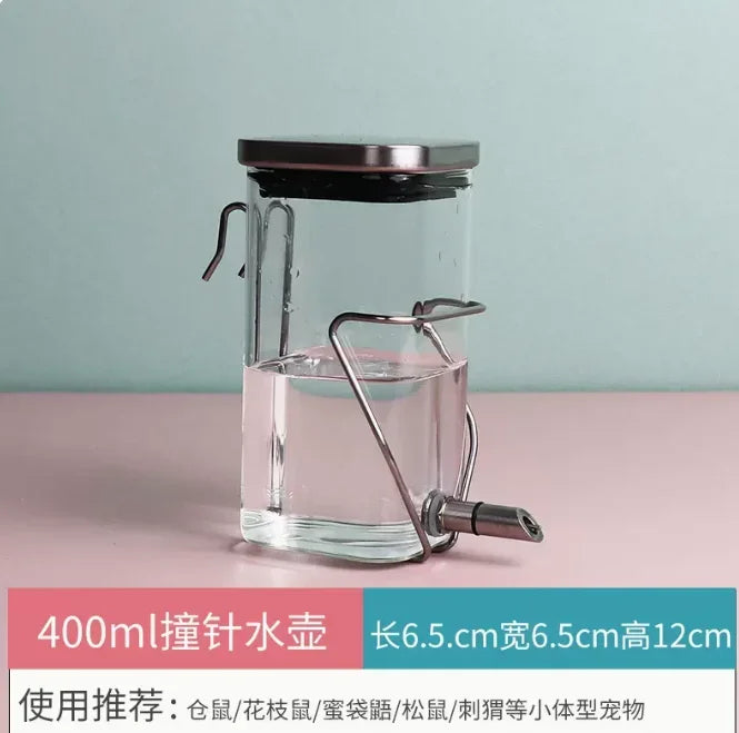 Fine Needle Silent Totoro Striker Kettle Pet Parrot Hamster Drinking Kettle Flower Branch Squirrel Bite Proof Glass Feeder
