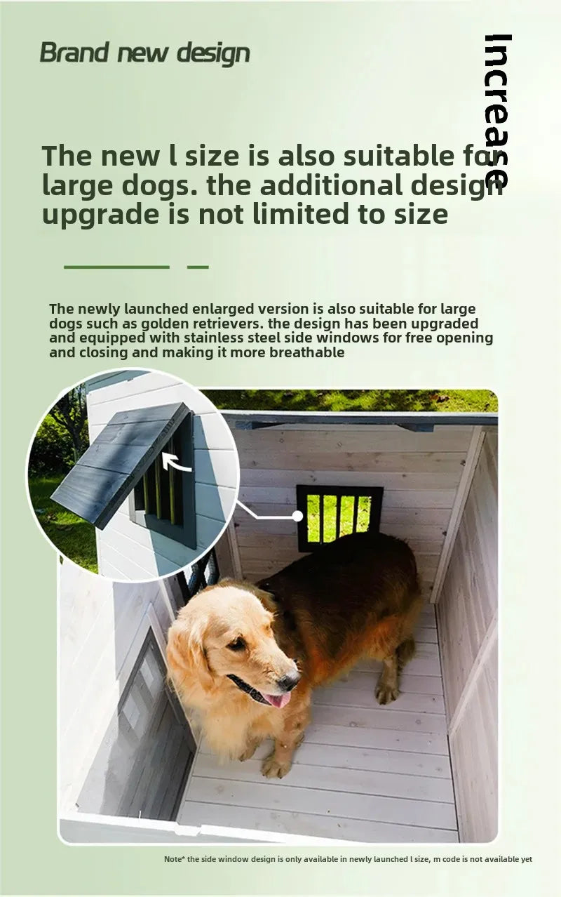 Cat Villa Wooden Kennel Outdoor Rainproof Dog House Cold Proof Dog Shed Courtyard Dog Outdoor House Cage