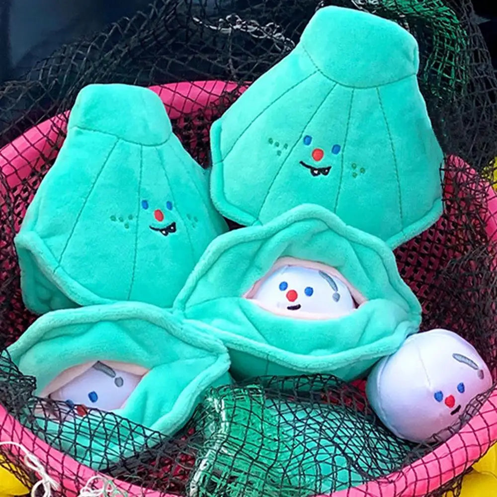 Dog Plush Toy Training Pet Toy Interactive Dog Treat Toy Seashell Pearl Shaped Dog Plushie For Backyard Lawn Pet House Garden