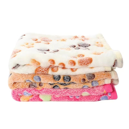 Soft Flannel Fleece Cat Dog Blanket Bed Mats Paw Foot Print Warm Pet Blanket Sleeping Beds Cover Mat For Dogs Cats Pets supplies