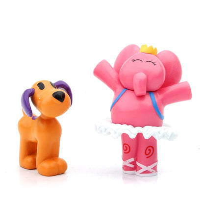 7Pcs/Set Kawaii Pocoyo Animal Toy Bird Duck Elephant Doll Toy Model Scene Ornaments Anime Cartoon Cute Pvc Figures Toys