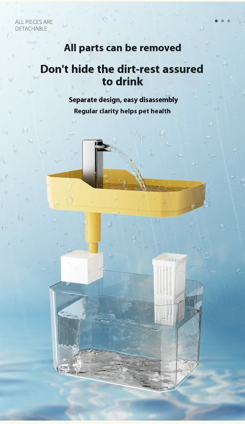 High end transparent cat water dispenser, plug-in automatic wired water dispenser, circulating flow water basin, pet water dispe