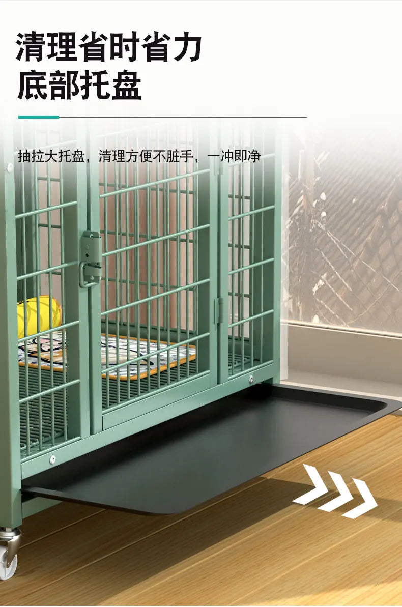 New Extra Thick Square Tube  Small Dog Cage with Toilet Indoor Family Dog House Kennel Pet Iron Cage