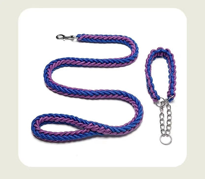 130cm Super Strong Coarse Nylon Dog leash Army Green Canvas Double Row Adjustable Dogs Collars For Medium Large Dogs Leashes Set