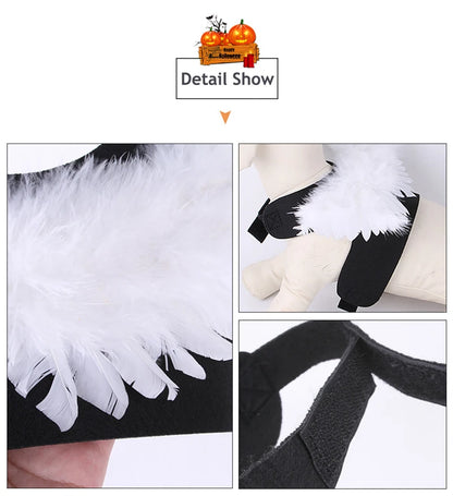 Angel Wings Pet Dogs Accessories Festival Halloween Puppy Costume Clothes Black White Cosplay Jacket Luxury Designer Pet Items