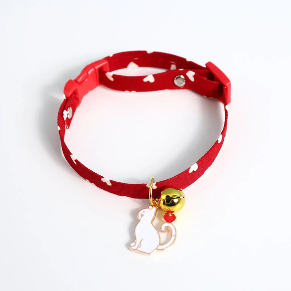 Pet Supplies Accessories for Cats Adjustable Cat Necklace for Kitten Puppy Small Dog Cat Breakaway Bell Collar with Cute Pendant