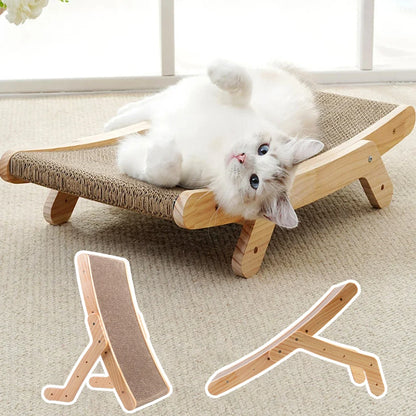 Cat Scratcher Wooden Frame Detachable Scrapers Bed 3 In 1 Cat Scratch Board Toys Training Grinding Claw for Cats Lounge Bed