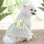 Bow Tie Decorate Dog Fancy Dress Stripes and Lattice Pink Pet Skirt Sleeveless Girl Wedding Party Pet Skirt Clothing for Cats