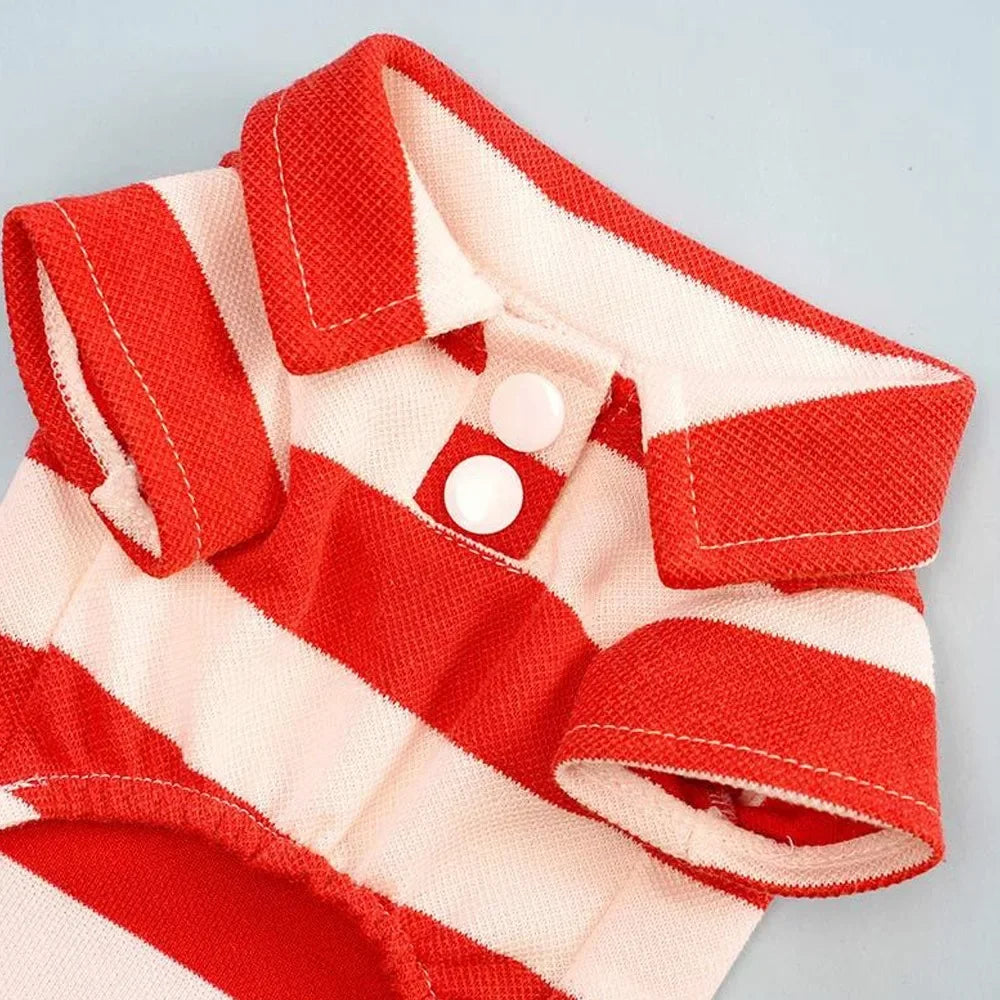 Stripe Dog Shirt Breathable Polo Shirts Summer Dog Clothes for Small Medium Dogs Cat Girl Boy Puppy Chihuahua Yorkie Pet Apparel