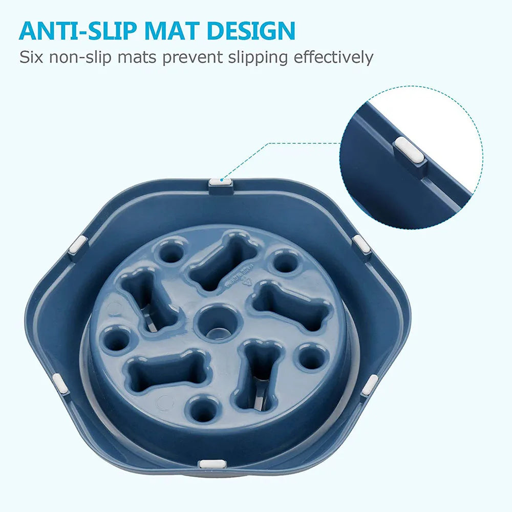 Slow Feeder Dog Bowls Slow Eating Pet Bowls Puzzle Anti-Gulping Interactive Bloat Durable Preventing Choking Healthy Dogs Bowl