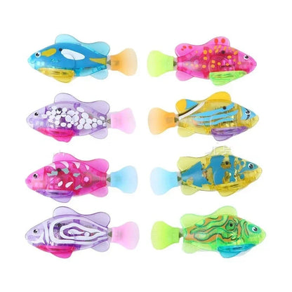 Pet Cat Toy LED Interactive Swimming Robot Fish Toy for Cat Glowing Electric Fish Toy to Stimulate Pet's Hunter Instincts