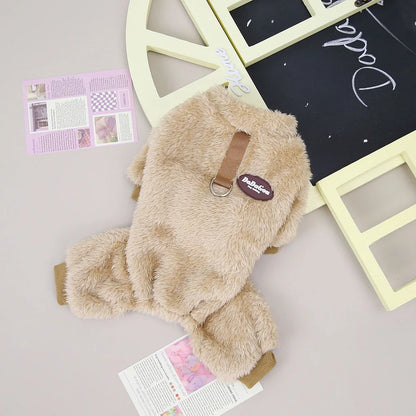 Fleece Pet Clothing Autumn Winter Warm Dog Jumpsuit Pajamas For Small Dogs Bichon Pomeranian Clothes Puppy Dog Cat Overalls Coat