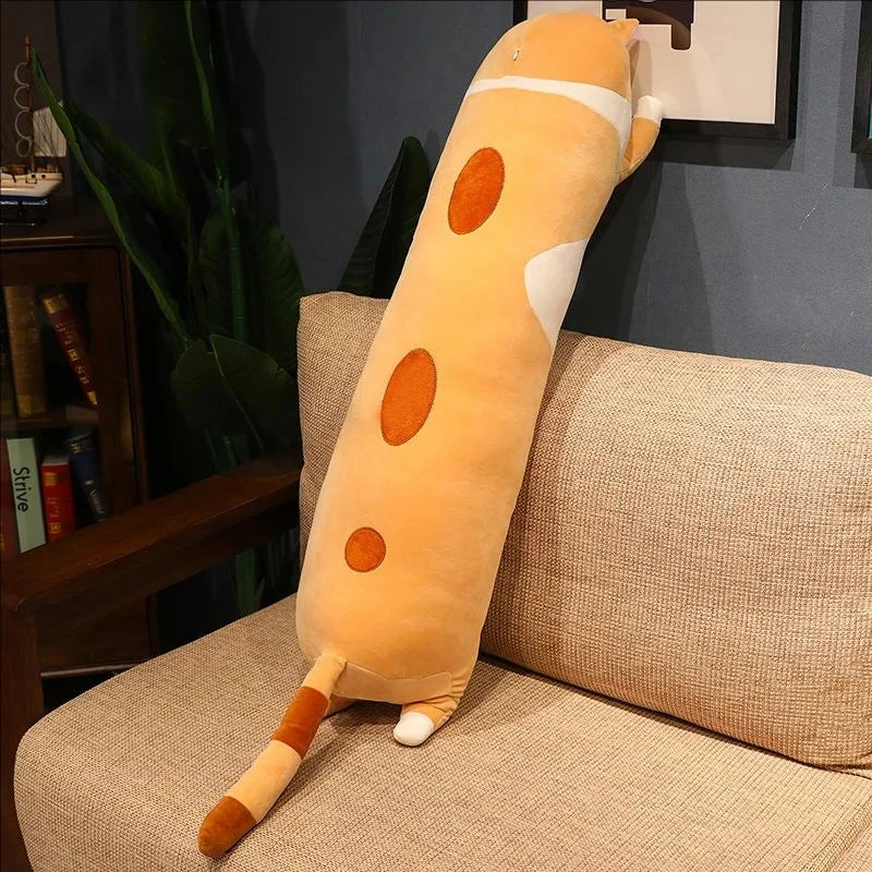 Cute 50cm Cat Plush Toy Long Pink Brown Grey Sleeping Cats Leg Pillow Squishy Little Animal Doll Appeasing Plushie Gift