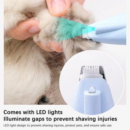 Smart LED Light Pet Electric Shaver Nail USB Charging Anti-Pinch Foot Protection Device Cat Dog Claw Trimmer Efficient