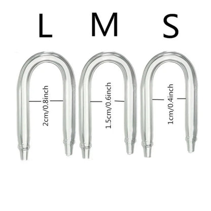 1PCS Durable U Shaped Glass Tube Aquarium CO2 Diffuser Check Valve Fish Tank Tube 3 Sizes U Tube 10mm 15mm 20mm