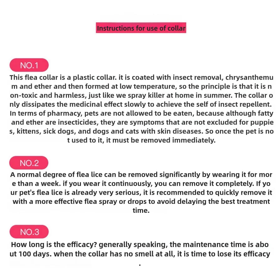 Pet collar, kitten flea collar, pet external deworming ring, flea ring