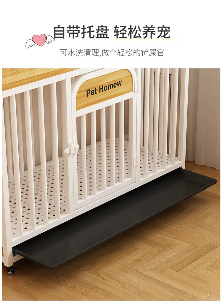Dog cage household indoor with toilet pulley exquisite workmanship small medium and large dog cage reinforced kennel villa heigh