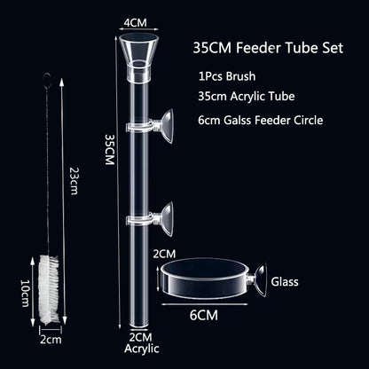 Acrylic Aquarium Feeder Tube Dish Transparent Fish Tank Shrimp Snail Shrimp Food Feeder Bowl Aquarium Feeding Accessories