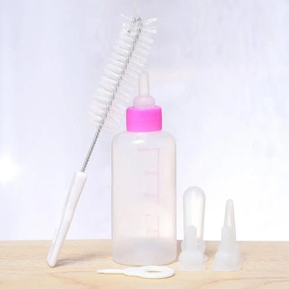 7pcs Puppy Nursing Bottle Kit Feeder Bottle Set for Small Dogs Replacement Feeding Nipples Cleaning Brushes for Puppies Kittens