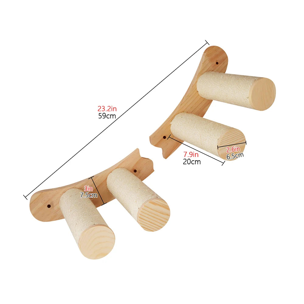 Cat tree Wall Mounted Furniture Climbing Shelves Cat Scratching Post Cat House And Bridge With Jumping Step For Pet Playing