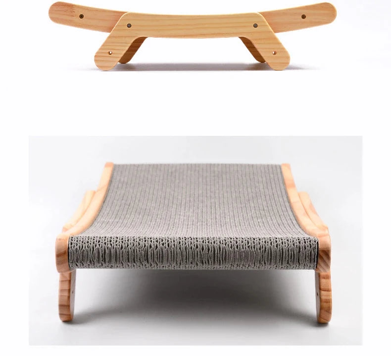 Cat Scratcher Board Wooden Frame Medium Cat Scratching Bed 3 In 1 Scratching Post Anti-Scratch Toys Claw Couch Scraper For Cats