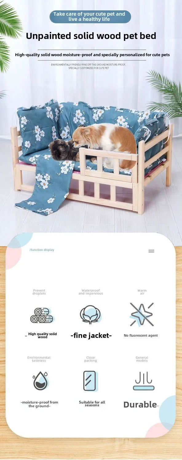 Kennel  solid wood dog bed  sleeping medium small dog  pet bed