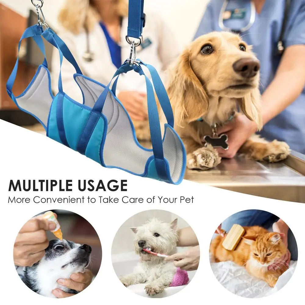 Dog Grooming Hammock Harness Dog Sling For Grooming Pet Home Grooming Assistant Pet Hammock With Nail Clipper File Comb Grooming