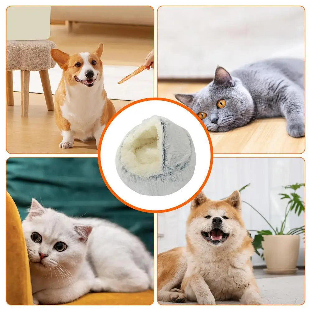Cat Bed Small Enclosed Pet Bed Pet Cave Bed Comfortable And Soft Fluffy Cat Bed Warm Removable For Cat Small Dogs Large Dogs