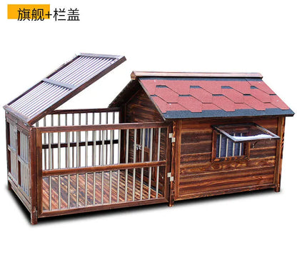 4XL Pet Kennel Large Dog Summer Cooler All Seasons Universal Medium Dog Kennel Solid Wood Removal and Washing
