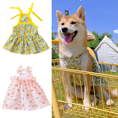 Cotton Puppy Dog Princess Dress for Small Dogs Suspender Skirt Summer Thin Pet Clothes Chihuahua Poodle Yorkies mascotas Dresses