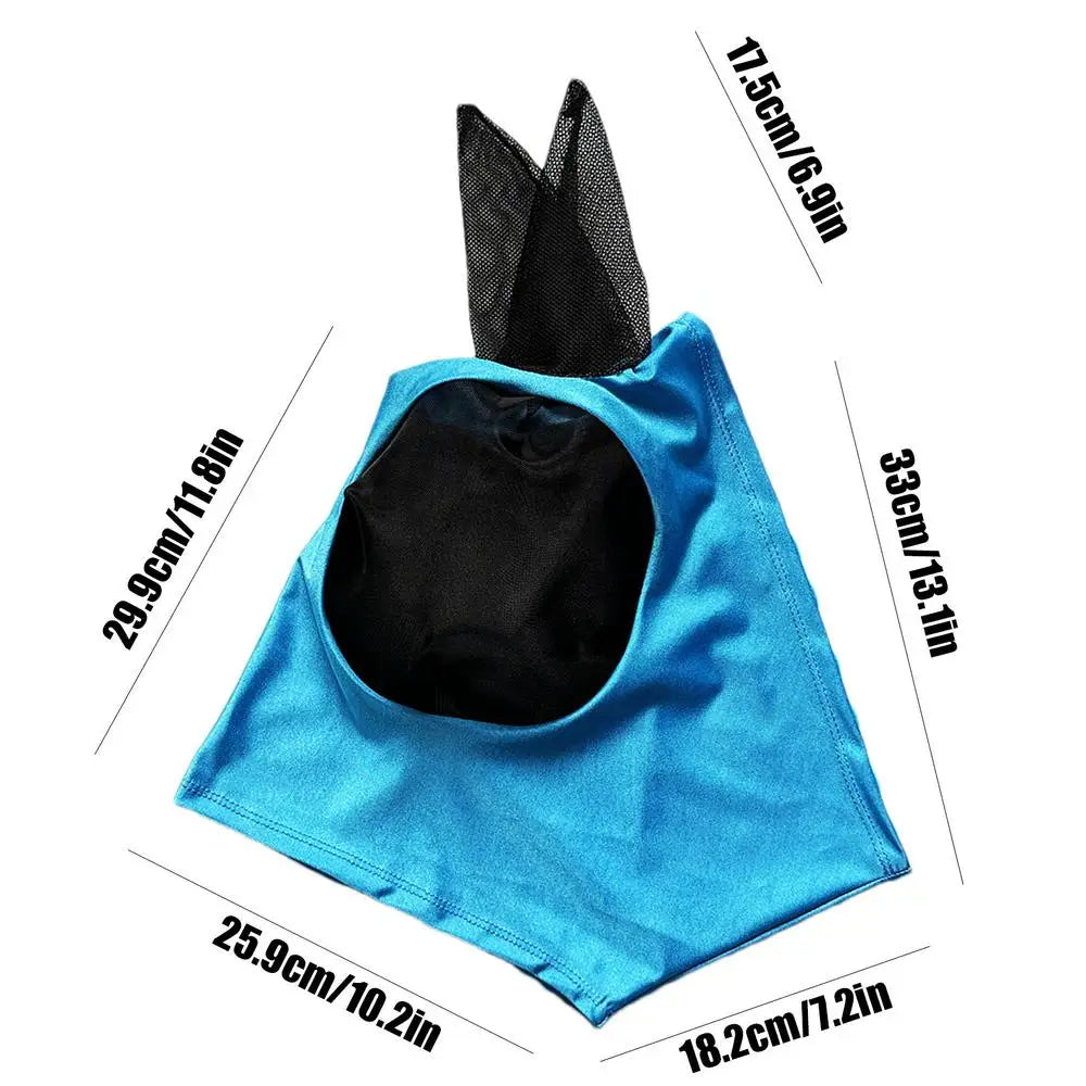 Fly Covers for Horses Fine Mesh UV Blocking Elastic Cover with Ears Machine Washable Equestrian Supplies for Outdoors