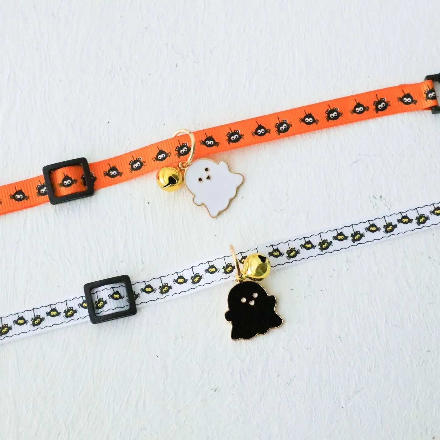 Funny Cosplay Collar Accessories for Dogs Scary Halloween Printing Ghost Pumpkin Pet Neck Wear Ring Bell Cartoon Cat Necklace