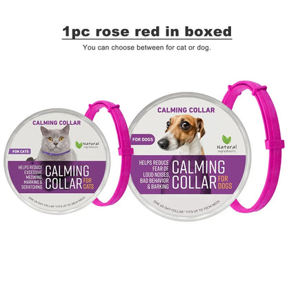 38/70cm Dog Calming Collar Pet Cat Anxiety Reducing Pheromone Collar for Dogs Releases Pheromones for 60Days Helps Calm for Dogs