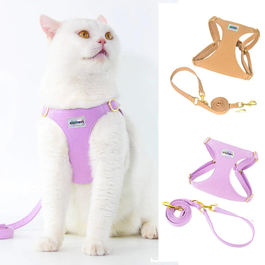 Durable Escape Proof Cat harness and leash Set, Adjustable Harness for Kitten Puppy Small Medium Large Cats Pet Accessories