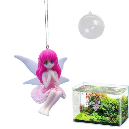 Small Fairy Figurines Small Cute Little Fairy Fish Tank Floating Ornament Landscaping Pendants Small Fairy Figurines With Wing