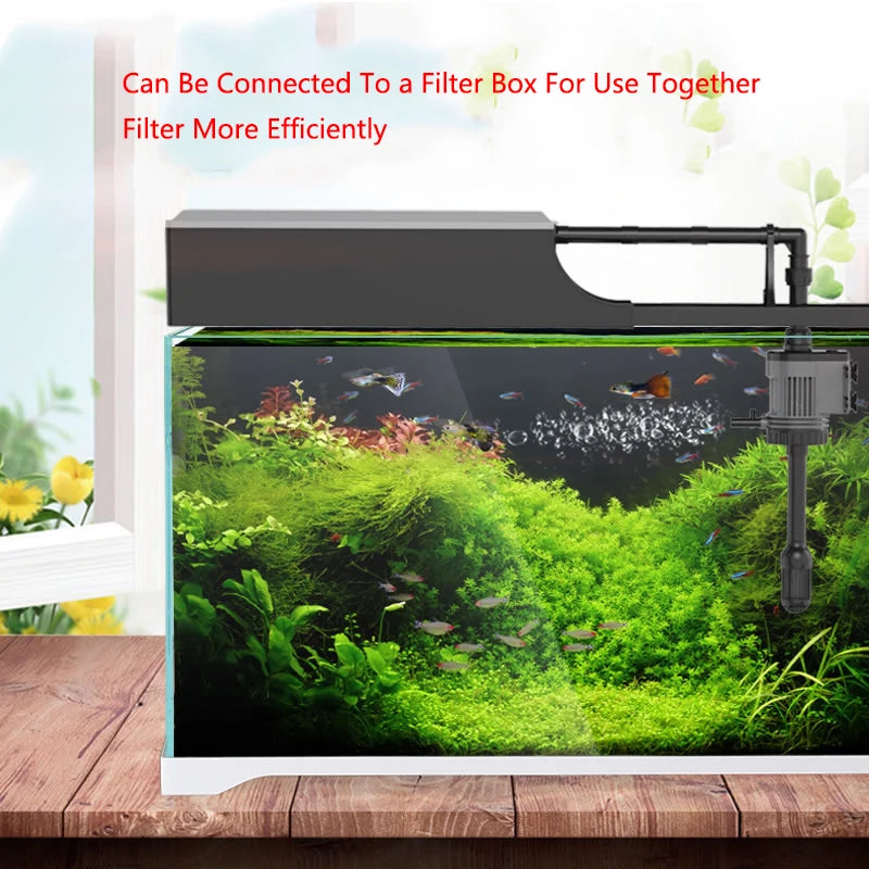 6W 3in1Fish Tank Water Pump Aquarium Filter 220V-240V Submersible Pump For Water Cycle and Pumping of the Fish Tank Rain Spray