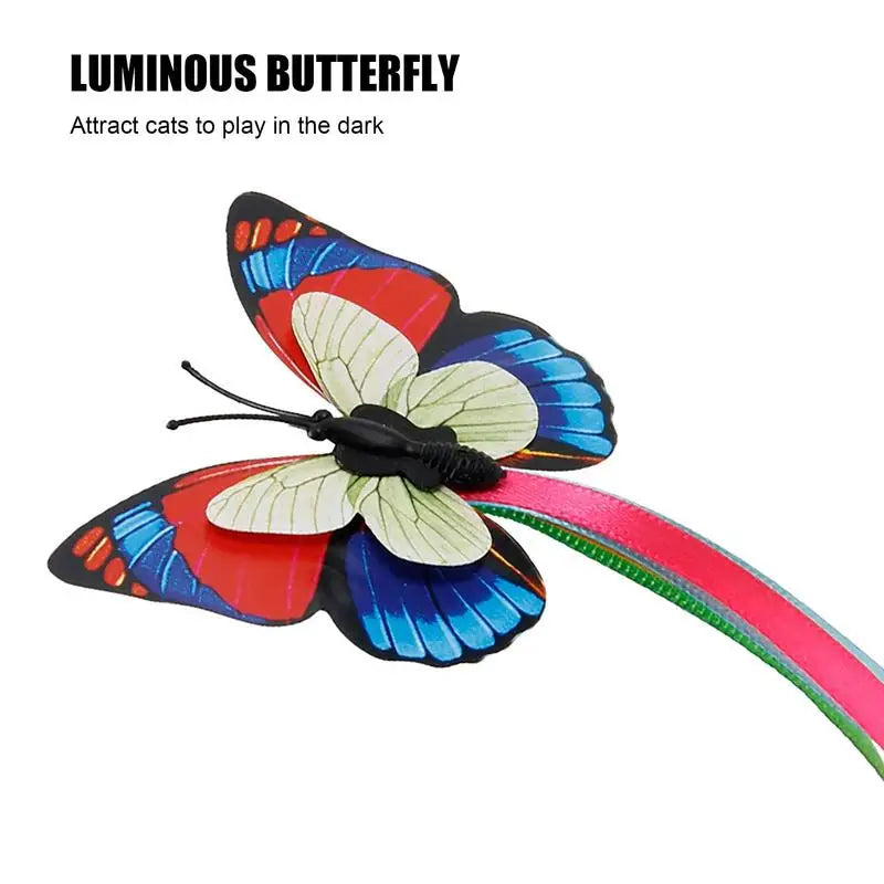 Butterfly Cat Toy Interactive Cat Toys For Boredom Moving Cat Toys With LED Light And Weighted Base Butterfly Flutter Pet